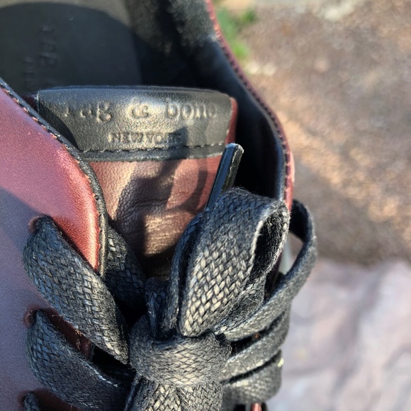 Rag & Bone Leather Lace Up Low Top Sneakers Sz10 - Picture 6 of 8